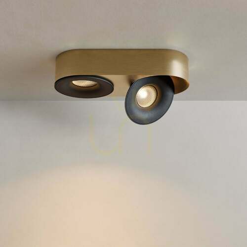 Skontrolujte Stropné LED bodové svietidlo s.luce Santa Duo, zlaté, otočné, stmievateľné, 22 W, 2700 K