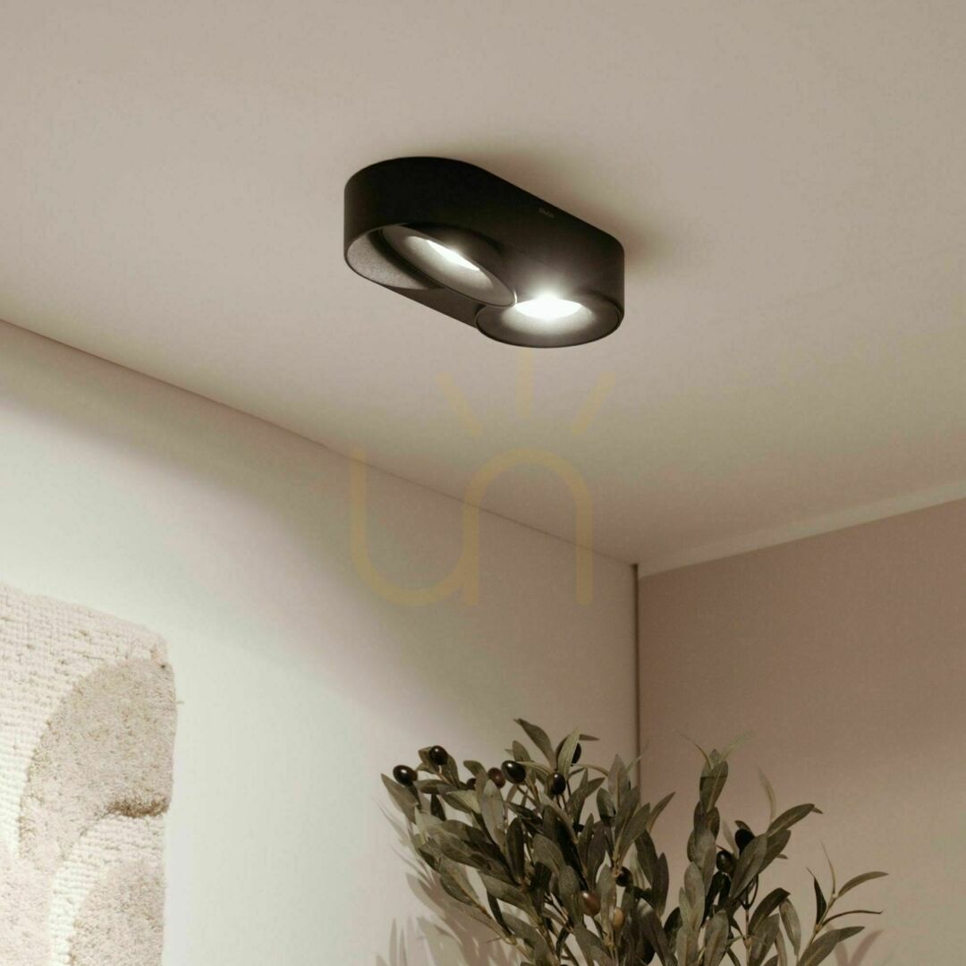 Skontrolujte Stropné LED bodové svietidlo s.luce Santa Duo, čierne, otočné, stmievateľné, 22 W, 4000 K Stropné LED bodové svietidlo s.luce Santa Duo, čierne, otočné, stmievateľné, 22 W, 4000 K