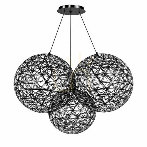 Skontrolujte LED závesné svietidlo s.luce Atom Cluster, čierne, Ø 70 cm, 3000 K