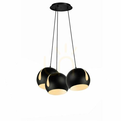 Skontrolujte Závesné svietidlo s.luce Ball, čierne kovové, 3 × E27, tienidlá Ø 20 cm