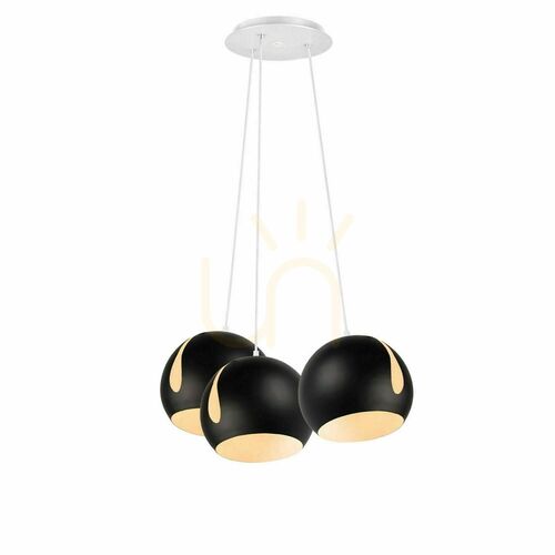 Skontrolujte Závesné svietidlo s.luce Ball, čierne kovové, 3× E27, tienidlá Ø 20 cm