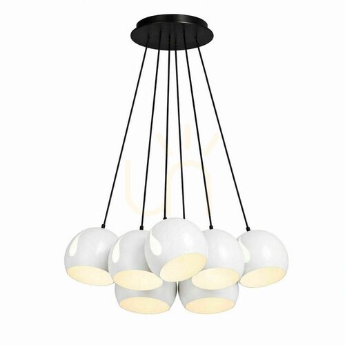 Skontrolujte Závesné svietidlo s.luce Ball, biele, 7 × E27, tienidlá Ø 20 cm