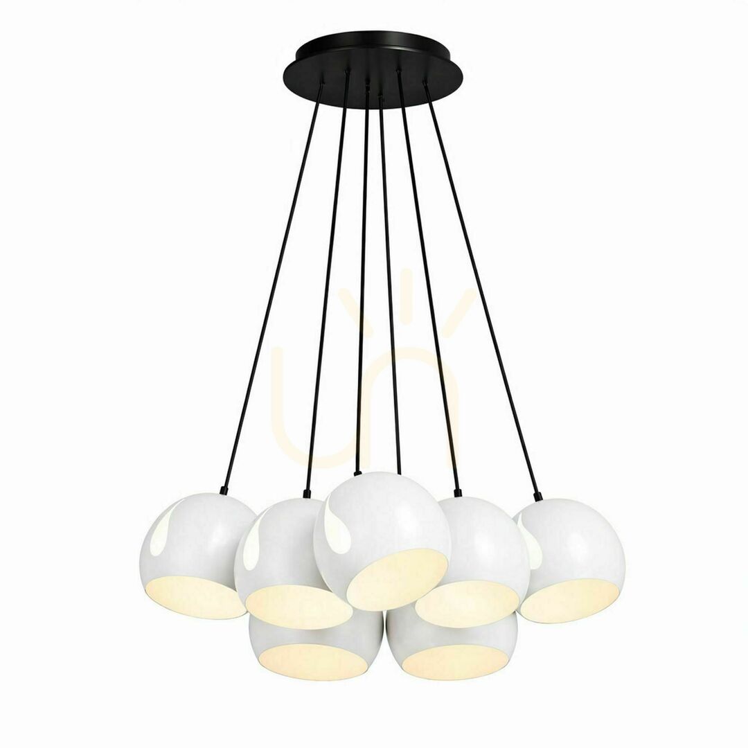 Skontrolujte Závesné svietidlo s.luce Ball, biele, 7 × E27, tienidlá Ø 20 cm Závesné svietidlo s.luce Ball, biele, 7 × E27, tienidlá Ø 20 cm