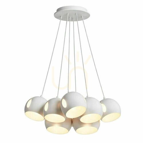Skontrolujte Závesné svietidlo s.luce Ball, biele, 7 × E27, tienidlá Ø 20 cm