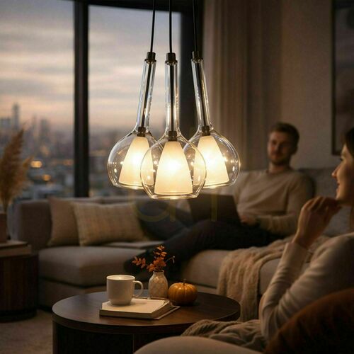 Skontrolujte Závesné svietidlo s.luce Belluna, 3× E14, priehľadné sklo