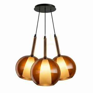 Závesné svietidlo s.luce Belluna, hnedé sklo, 3× E27, Ø 24 cm small 9