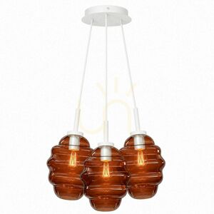 Závesné svietidlo s.luce Echos Cluster, číre sklo, 3× E27, tienidlá Ø 18 cm small 1
