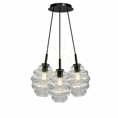 Skontrolujte Závesné svietidlo s.luce Echos Cluster, priehľadné sklo, 3× E27, Ø 25 cm