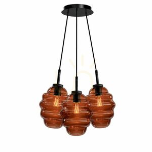 Sklenené závesné svietidlo s.luce Echos Cluster, 3× E27, viacfarebné, Ø 25 cm small 9
