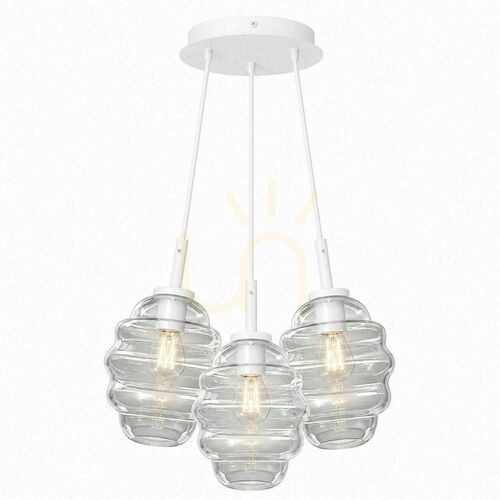 Skontrolujte Sklenené závesné svietidlo s.luce Echos Cluster, priehľadné, 3× E27, tienidlá Ø 25 cm