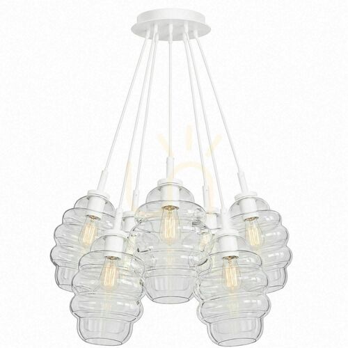 Skontrolujte Sklenené závesné svietidlo s.luce Echos Cluster, 7× E27, priehľadné, Ø 25 cm
