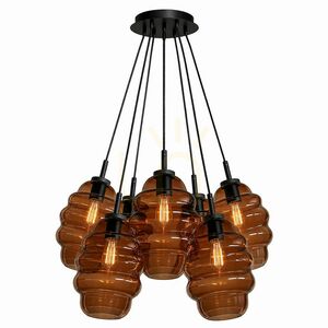 Sklenené závesné svietidlo s.luce Echos Cluster, 7× E27, priehľadné, Ø 25 cm 3 Sklenené závesné svietidlo s.luce Echos Cluster, 7× E27, priehľadné, Ø 25 cm small 3