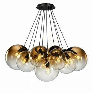 Sklenený luster s.luce Orb, dymový, 13× E27 small 8