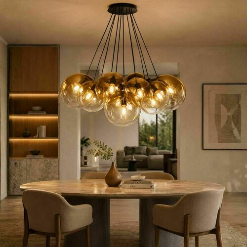 Skontrolujte Závesné svietidlo s.luce Orb, 13 × E27, číre sklo, Ø 80 cm