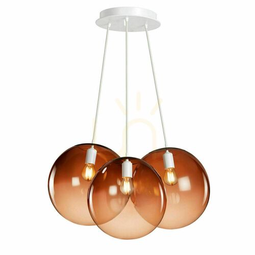 Skontrolujte Sklenené závesné svietidlo s.luce Orb Cluster, hnedé, 3 × E27, Ø 30 cm