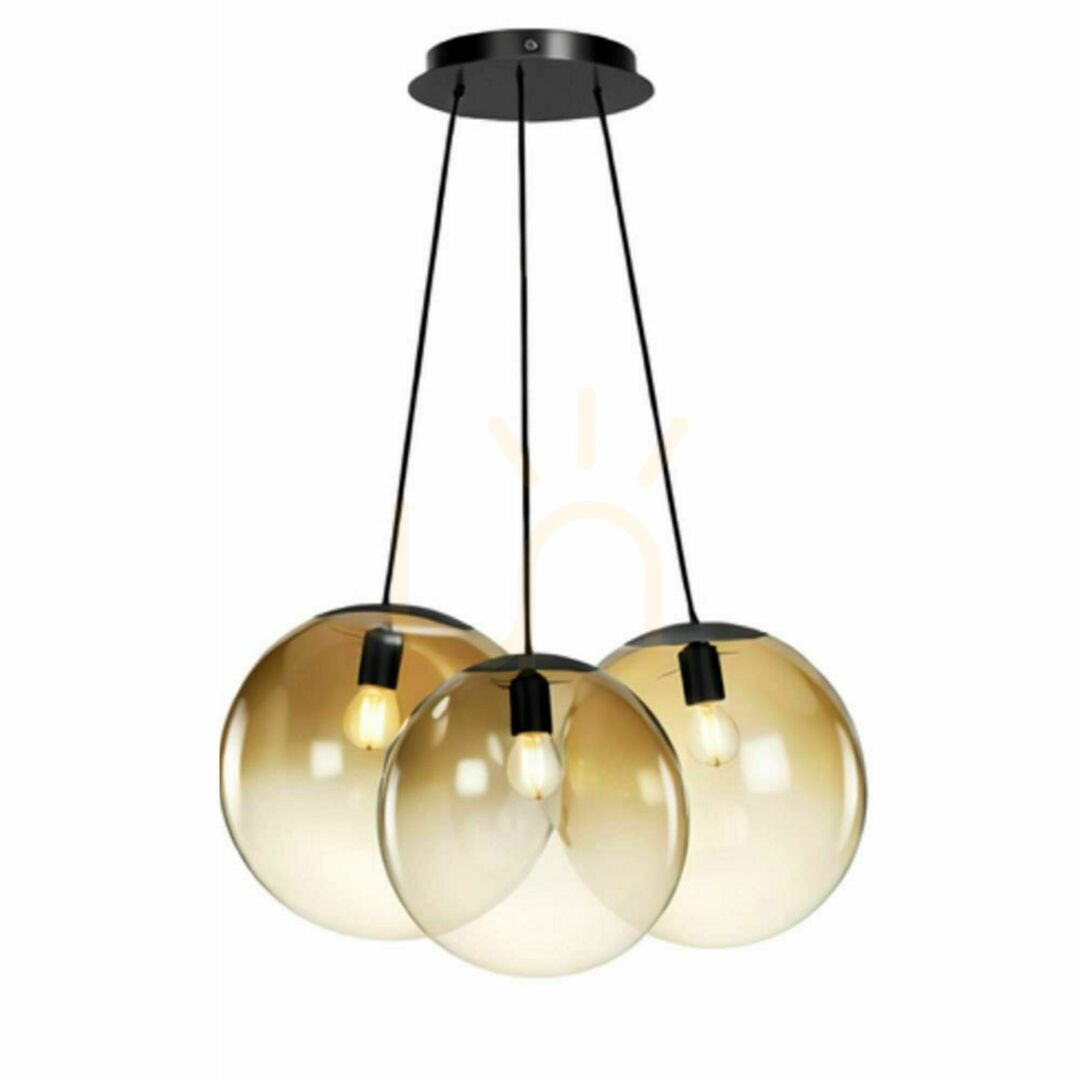 vyhliadka Závesné svietidlo s.luce Orb Cluster, číre sklo, 3× E27, 3× Ø 30 cm Závesné svietidlo s.luce Orb Cluster, číre sklo, 3× E27, 3× Ø 30 cm