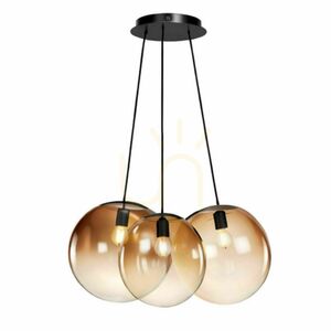 Závesné svietidlo s.luce Orb Cluster, sklenené, medené, 3× E27, 3× Ø 30 cm small 7