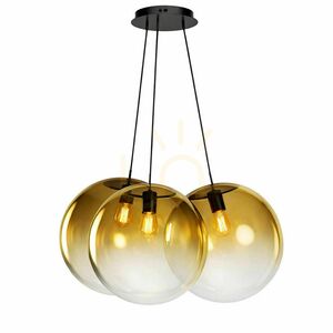 Závesné svietidlo s.luce Orb Cluster, medené, sklenené, 3× E27, 3× Ø 40 cm small 6