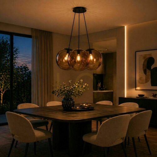 Skontrolujte Sklenené závesné svietidlo s.luce Orb Cluster, priehľadné, 3× E27, tienidlá Ø 40 cm