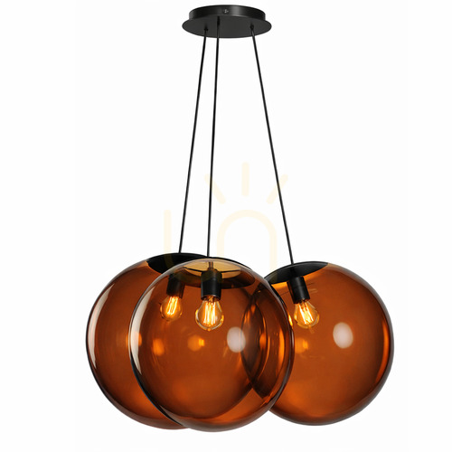 Skontrolujte Závesné svietidlo s.luce Orb, hnedé sklenené, 3× E27, Ø 50 cm