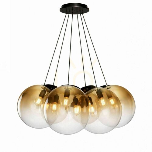 Skontrolujte Závesné svietidlo s.luce Orb Cluster, zlaté, 7 × E27, sklo a kov, Ø 40 cm