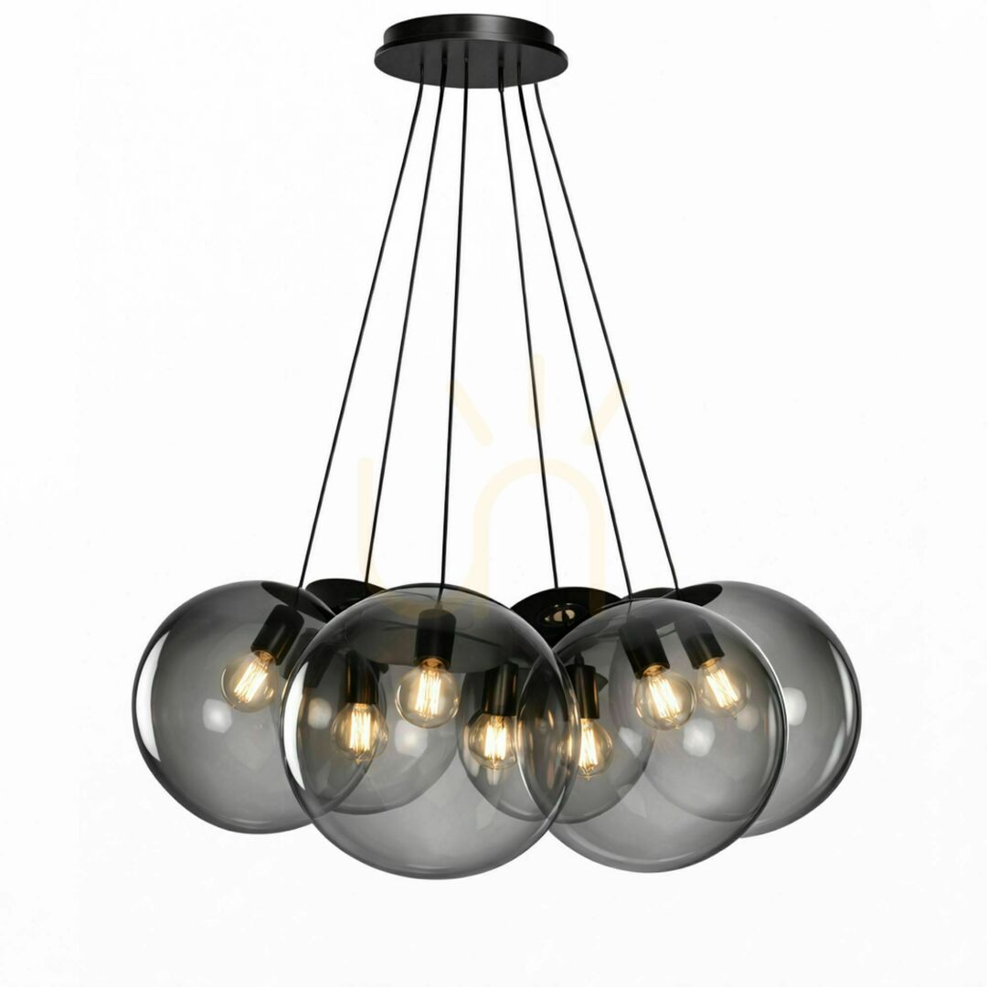 Náhľad Závesné svietidlo s.luce Orb Cluster, zlaté, 7 × E27, sklo a kov, Ø 40 cm Závesné svietidlo s.luce Orb Cluster, zlaté, 7 × E27, sklo a kov, Ø 40 cm