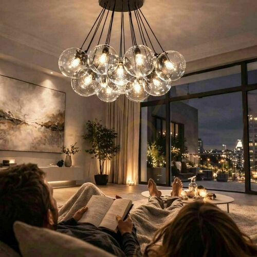 Skontrolujte Závesný luster s.luce Orb z dymového skla, 13 × E27