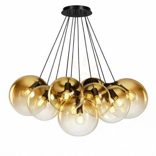 Skontrolujte Závesný luster s.luce Orb, zlatý, sklenený, 13 × E27