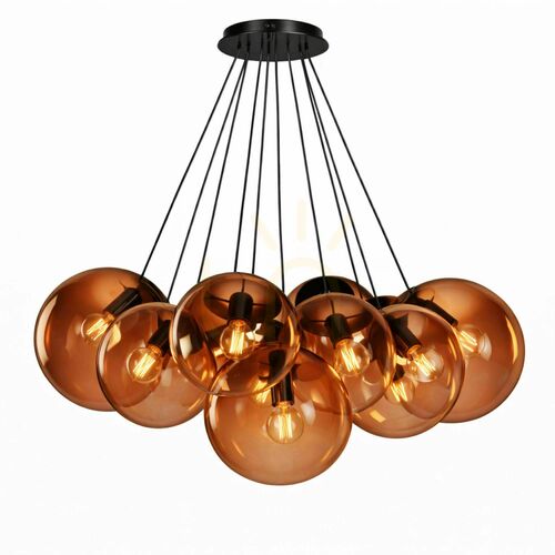 Skontrolujte Sklenený luster s.luce Orb, hnedý, 13 × E27, Ø 30 cm