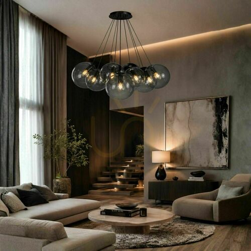 Skontrolujte Závesný luster s.luce Orb, medený, sklenený, 13 × E27, Ø 30 cm