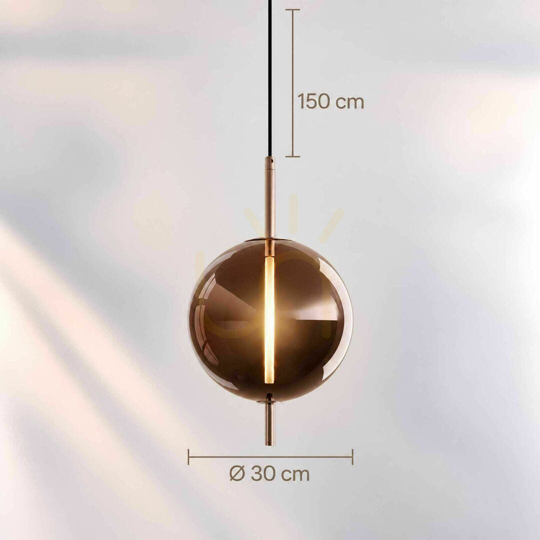 vyhliadka LED závesné svietidlo s.luce Mira, hnedé sklo, 3 W, 3000 K, výška 150 cm LED závesné svietidlo s.luce Mira, hnedé sklo, 3 W, 3000 K, výška 150 cm
