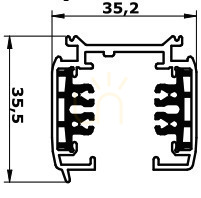 Prípojnica 3F 230 V - 200 cm, čierna Eurostandard - EUTRAC Spectrum small 6