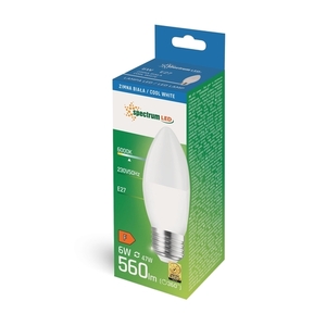 LED sviečka E27 230 V 6 W Cw Spectrum small 1