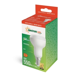 Led žiarovka R-50 E-14 230v 6w teplá farba small 1