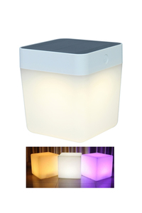 Vonkajšia solárna stolová lampa Lutec Table Cube biela 12 cm small 0