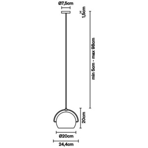 Závesné svietidlo Fabbian Beluga Steel Ø20 - D57 A09 15 small 3
