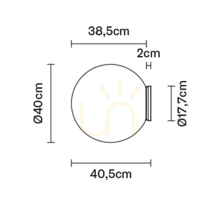 Šou Nástenné svietidlo Fabbian Lumi F07 40cm - F07 G31 01 Nástenné svietidlo Fabbian Lumi F07 40cm - F07 G31 01