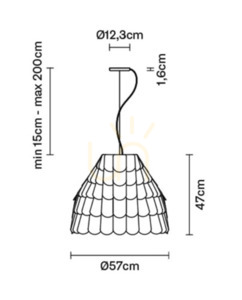 Závesné svietidlo Fabbian Roofer F12 57cm - Zelené - F12 A01 43 small 8