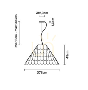 Závesné svietidlo Fabbian Roofer F12 76cm - oranžové - F12 A03 32 small 8