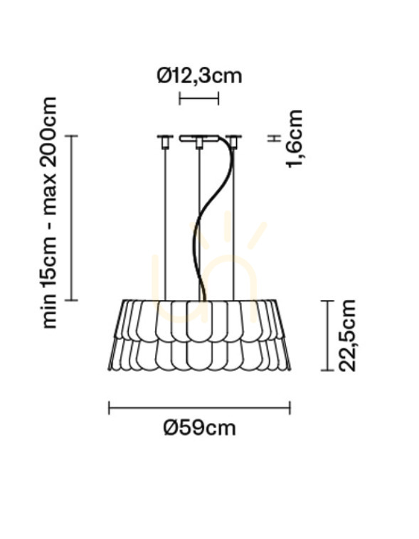 vyhliadka Závesné svietidlo Fabbian Roofer F12 59cm - oranžové - F12 A05 32 Závesné svietidlo Fabbian Roofer F12 59cm - oranžové - F12 A05 32
