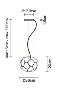 Závesná lampa Fabbian Cloudy F21 26cm - F21 A03 71 small 9