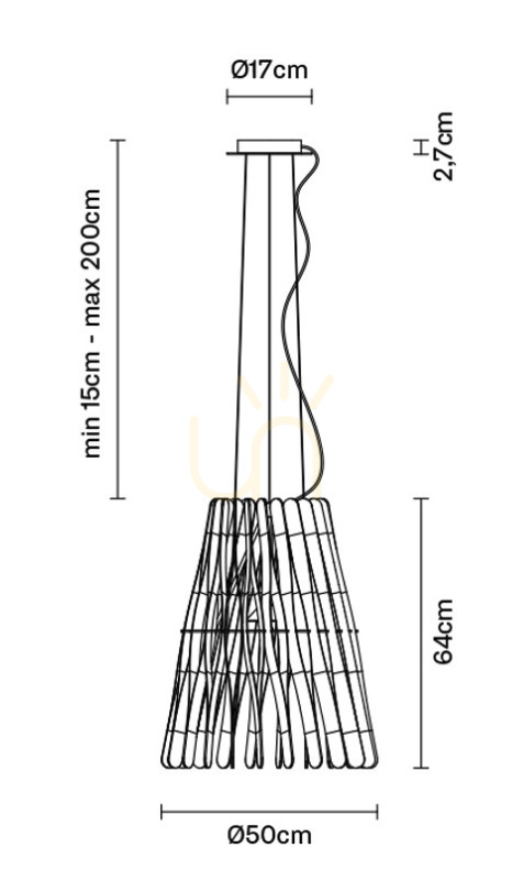 Displej Závesné svietidlo Fabbian Stick F23 22W Cono - F23 A03 69 Závesné svietidlo Fabbian Stick F23 22W Cono - F23 A03 69