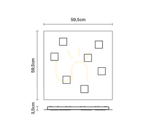 Stropné svietidlo Fabbian Quarter F38 5W 59,5x59,5cm - Biele - F38 G13 01 small 2