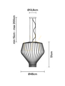 Závesná lampa Fabbian Saya F47 22W 48cm - Transparent - F47 A13 00 small 3