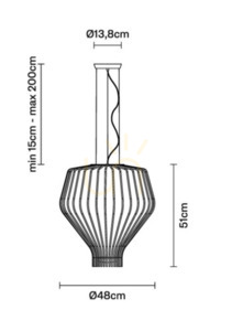 Závesné svietidlo Fabbian Saya F47 22W 48cm - Transparentné a zlaté - F47 A23 00 small 3