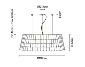 Závesná lampa Fabbian Roofer F12 119cm - Biela - F12 A09 01 small 5