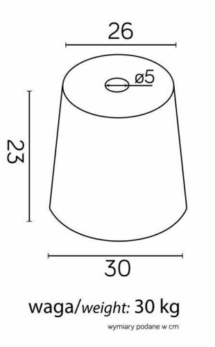 Skontrolujte SU-MA Veľký 30 kg sivý betónový základ pre záhradnú lampu