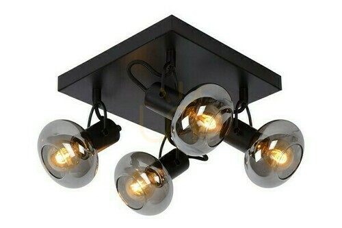 Skontrolujte Plafón Lucide MADEE čierny 4xE14 LED retro 17993/14/30