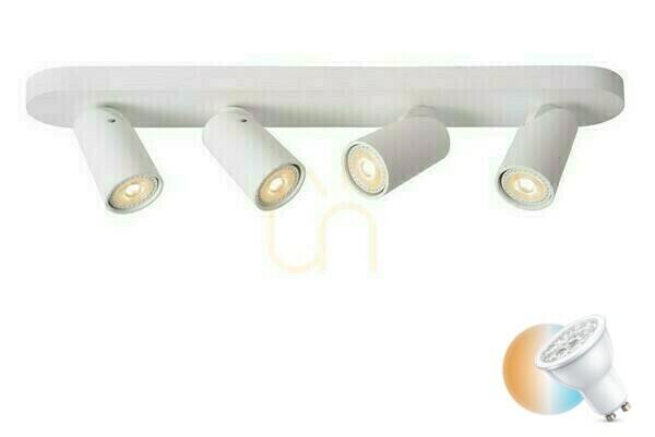 Spotlights Lucide Xyrus vit 4-ljus LED plafonds 23954/21/31