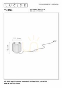 Stolová lampa Lucide TURBIN šedá LED 5W 400lm 3000K 26500/05/36 small 4